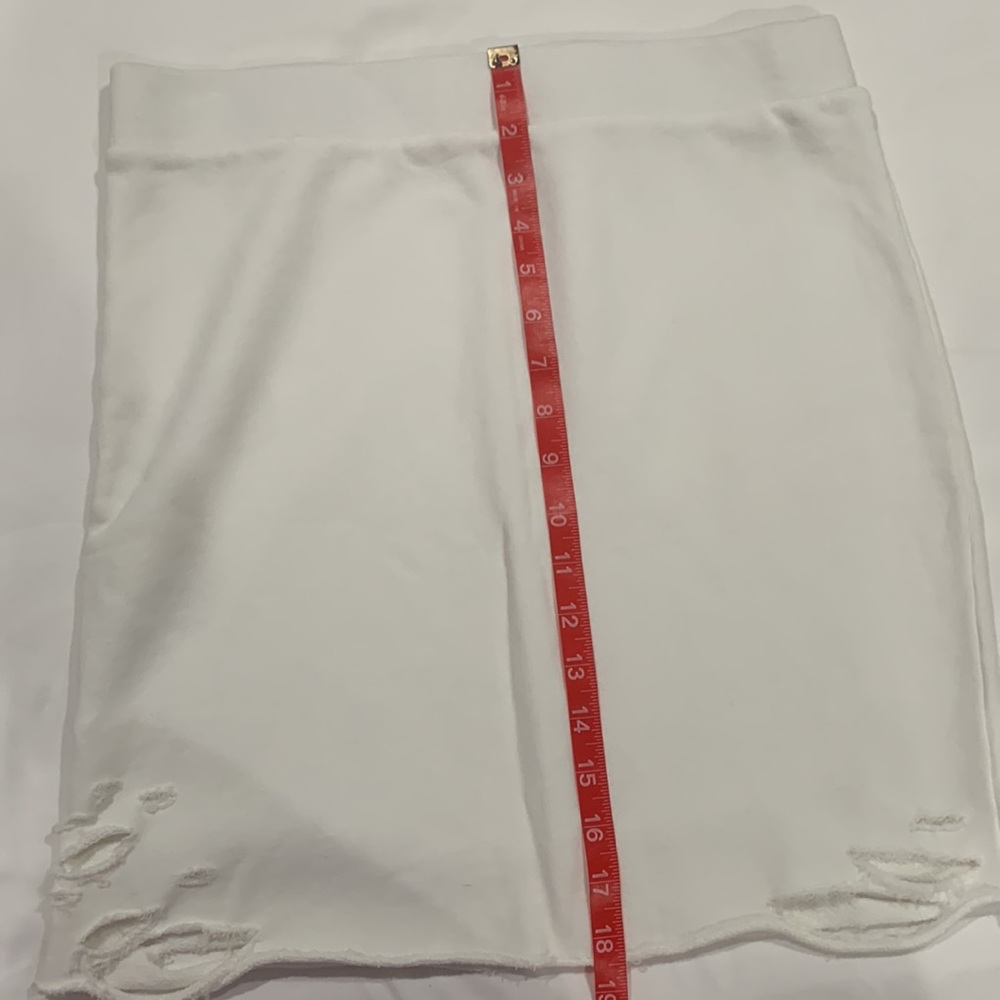 NSF x Revolve Adalia Destroyed Skirt in White - Picture 6 of 6